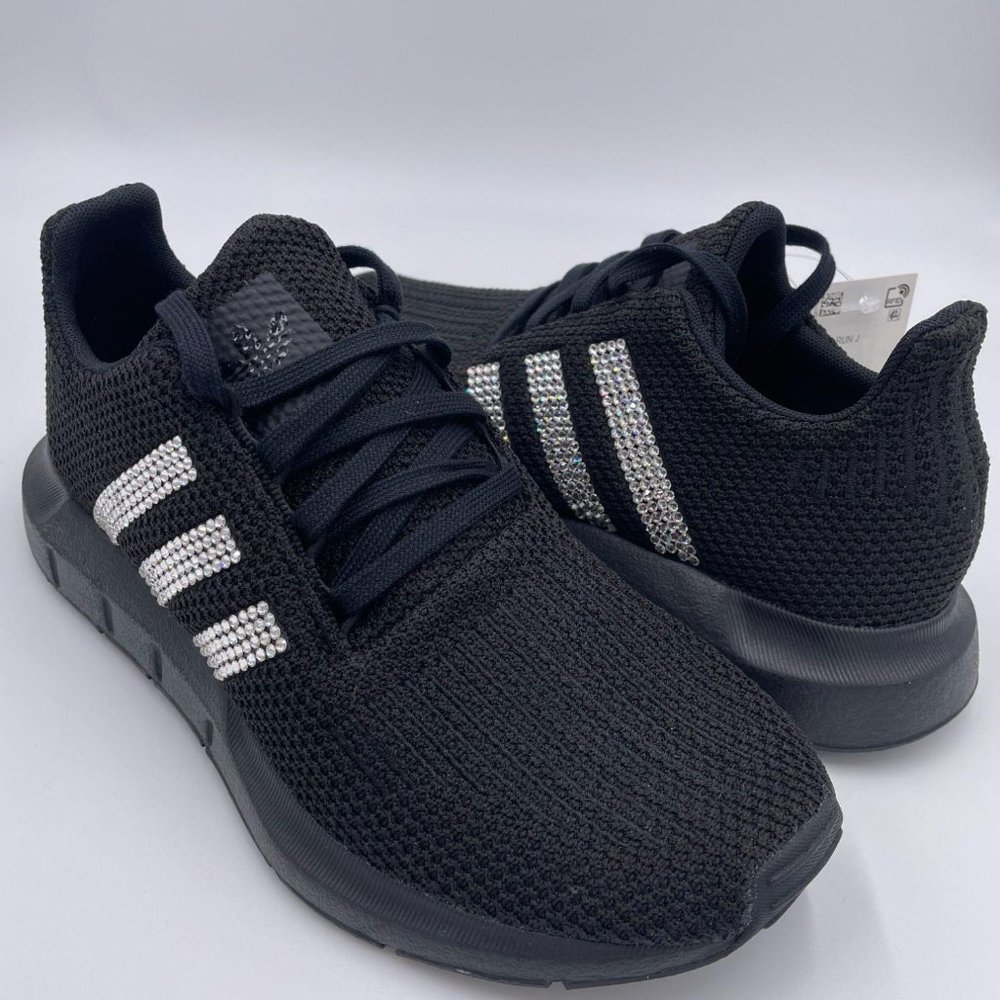 Swarovski Adidas Swift Run Black Womens Shoes - Picture 8 of 10